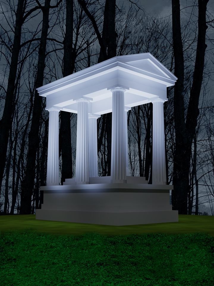 Liudviko Vynerio kapas, kurį architektai tamsiuoju paros metu siūlo apšviesti. Klaipėdos savivaldybės vizual.