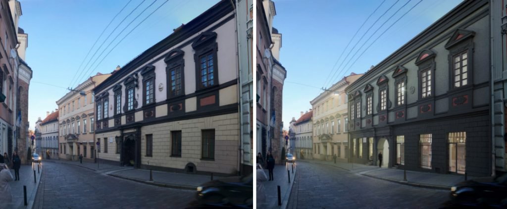 Dominikonų gatvė – dabar ir po restauracijos. „DO architects“ vizual.