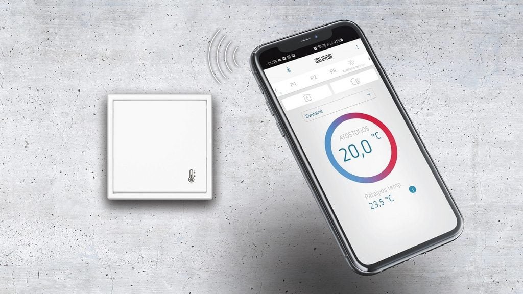 Išmanusis JUNG termostatas – kai dizainas ir technologijos žengia koja kojon 5 Programėle valdomas termostatas