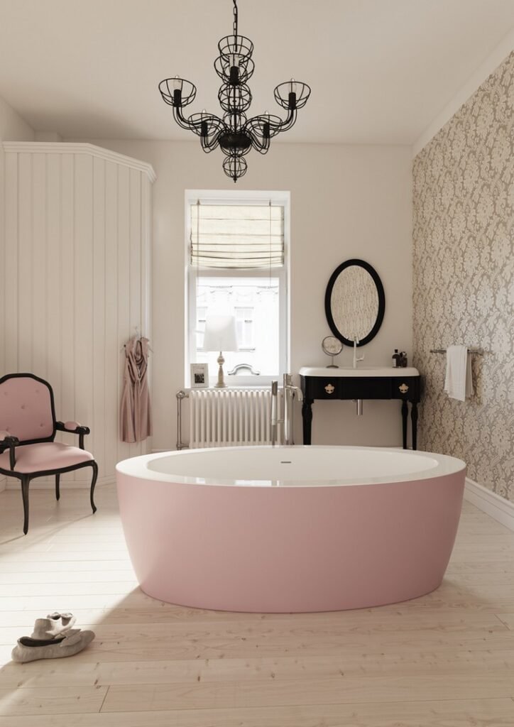 PAA baths Acrylic Aria 1740x840mm rosa color interiror cropped WEB 1
