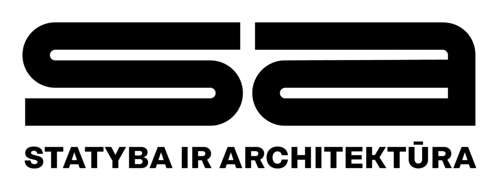 Statyba ir architektura logo su uzrasu RGB