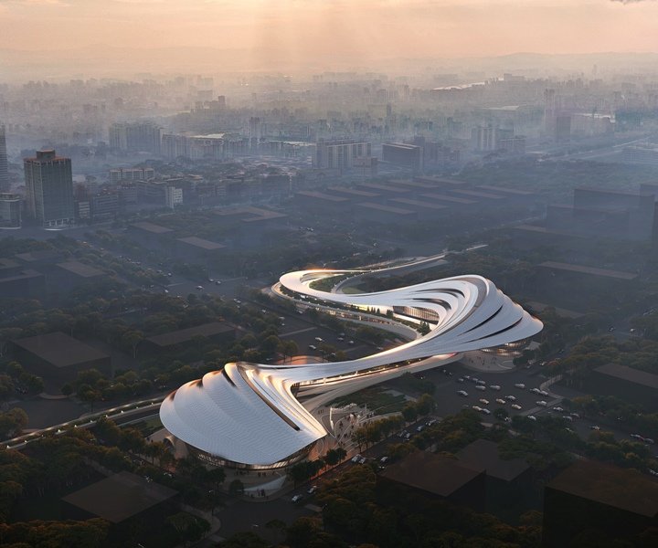 1 ZHA Jinghe New City Culture Art Centre render by ATCHAIN