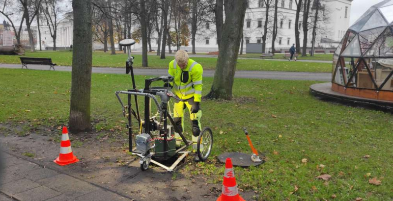 Vilniaus nuotėkų lazerinis skenavimas. Terra Modus įranga