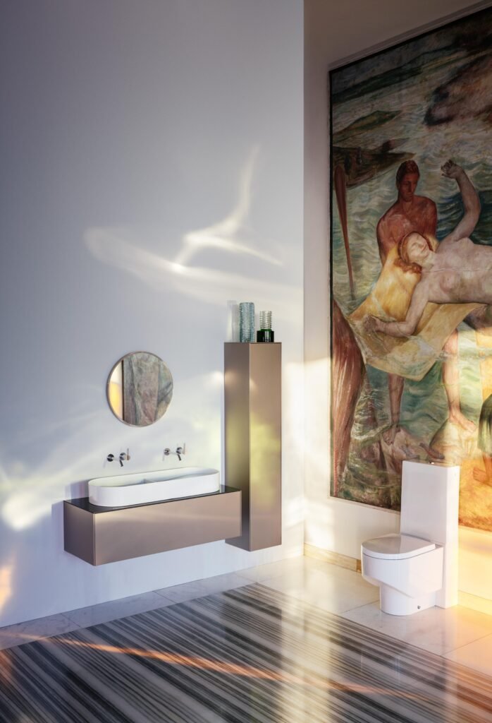SONAR - žymios ispanų dizainerės Patricijos Urquiola sukurta eklektiška vonios kambario įrangos kolekcija 
