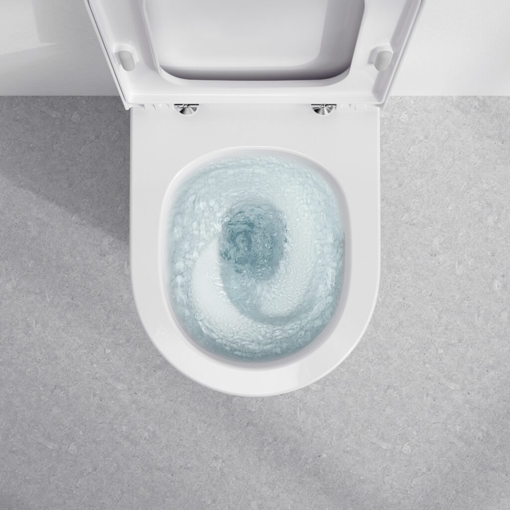 „Rimless“ ir „Silent flush“ technologijos, įgalinančios švariau nuplauti unitazą, naudojant mažiau vandens ir tuo pačiu palaikant aukščiausią higienos lygį.
