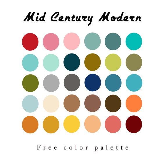 colour pallete mid century modern pinterest 2