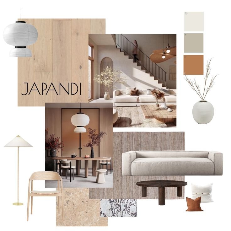 Japandi Interior Design Mood Board by Alyssakjondal