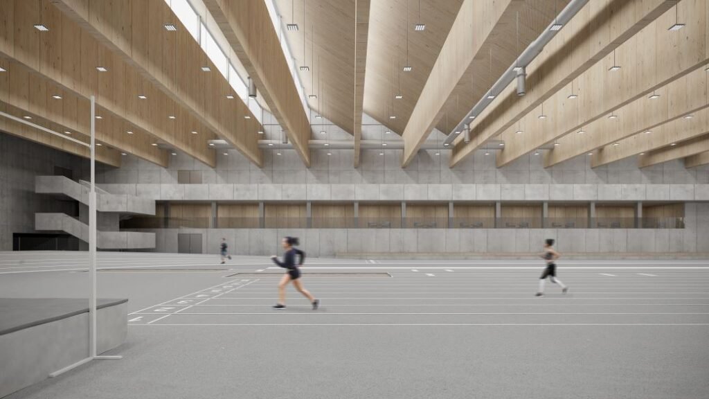 Paaiškėjo, kas statys naują lengvosios atletikos maniežą Vilniuje 3 IMPLMNT architects vizualizacija 5
