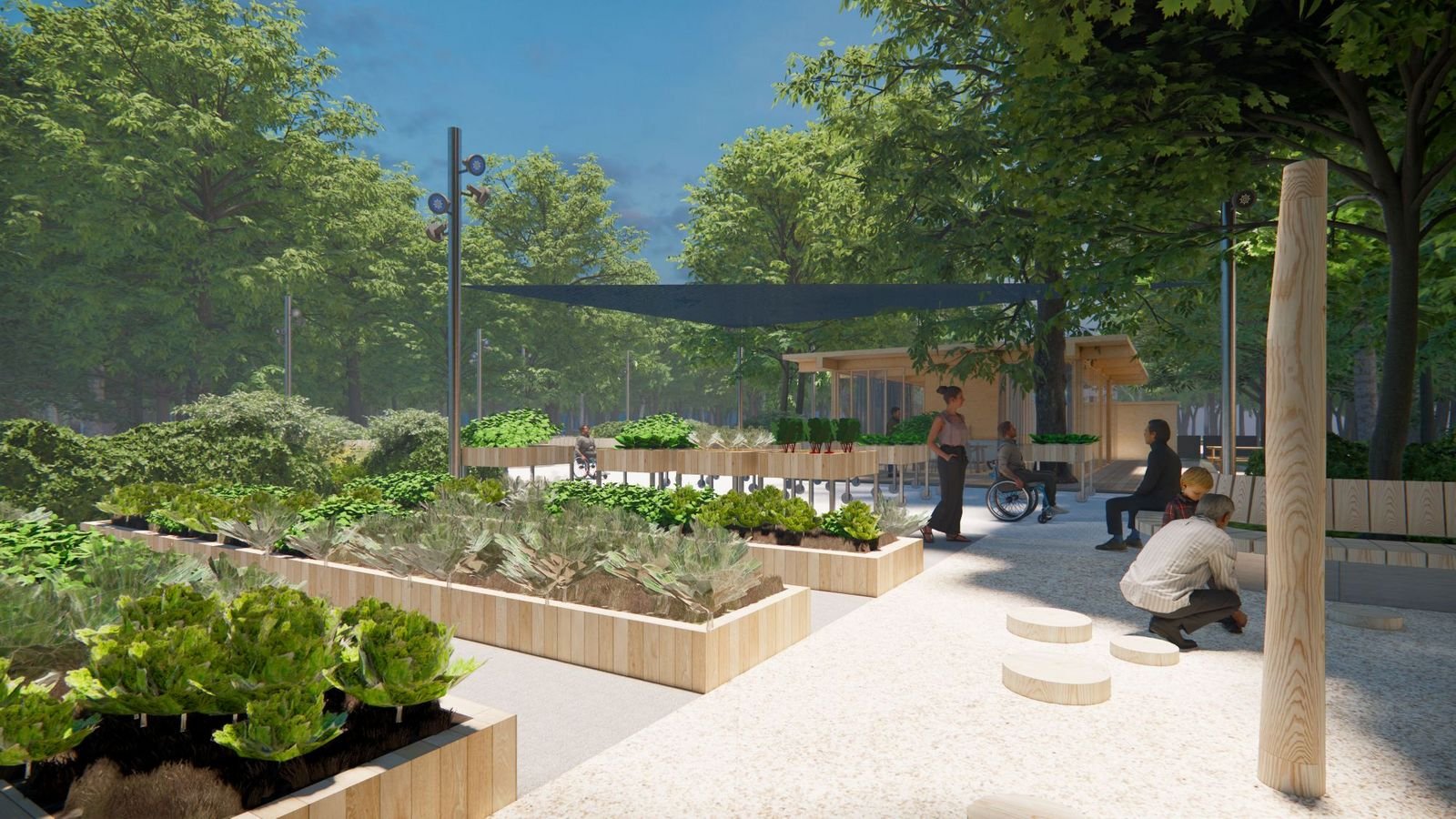 Prie terapinio sodo Kyjive kūrimo reikšmingai prisideda Lietuvos urbanistai 3 Terapinio sodo Kyjive vizualizacija