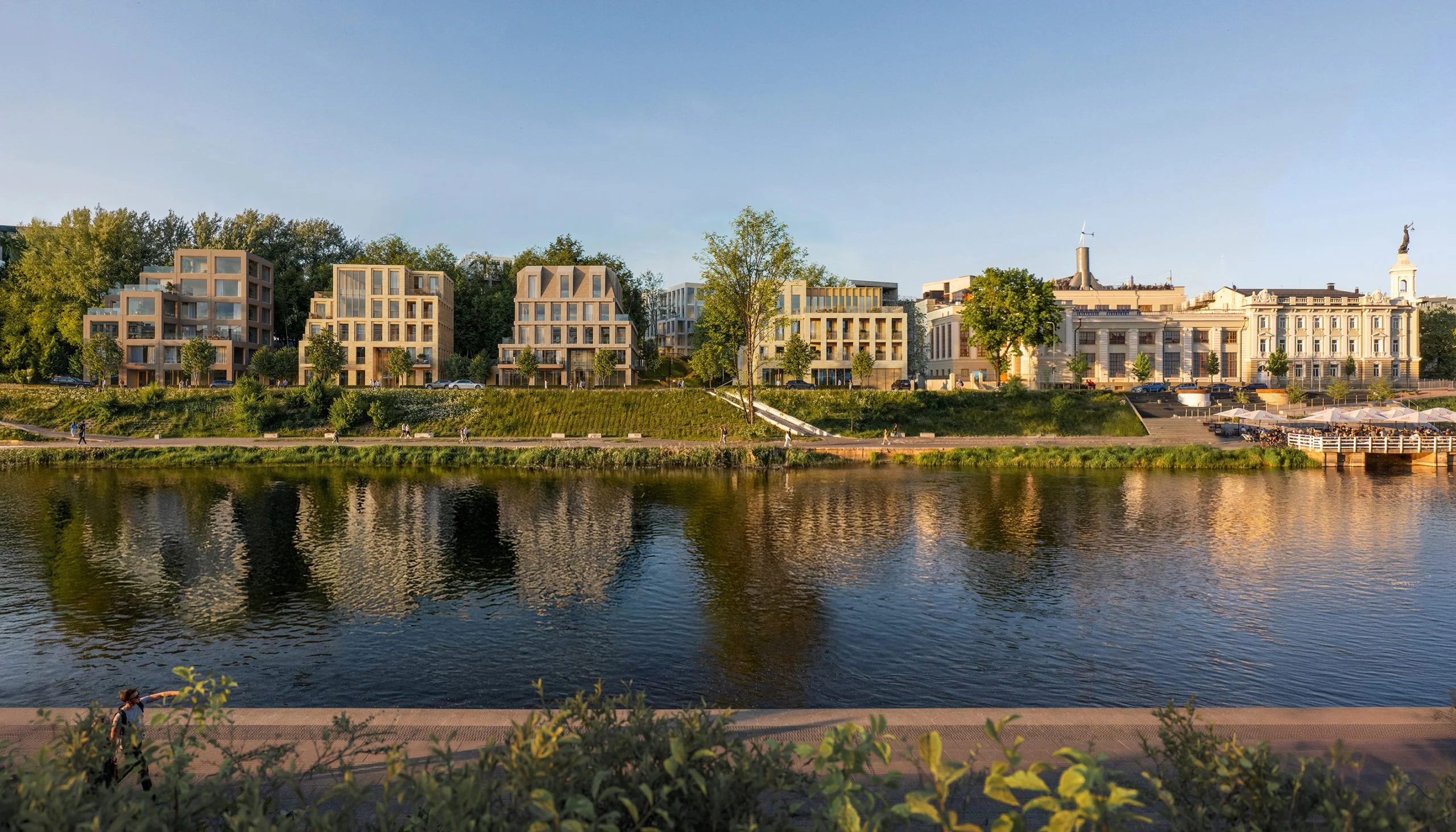 Kvartalo prie sostinės Mindaugo tilto architektūrinį konkursą laimėjo studija „Aketuri Architektai“ 6 UPS LINK Pagrindine vizualizacija 2 scaled 1