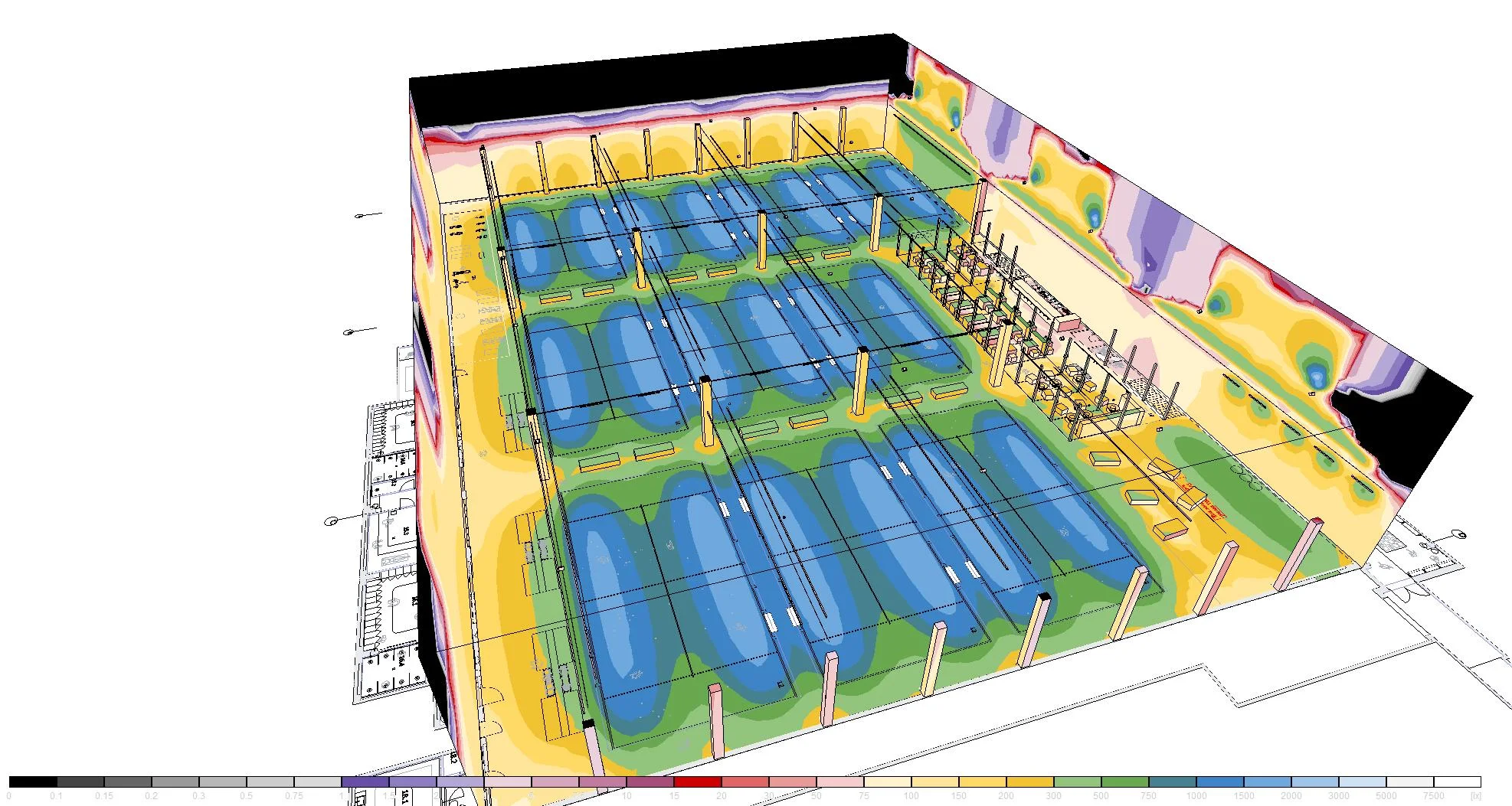 Nauji padelio kortai Vilniuje: dialogas tarp atostogų dvasios ir industrinio pastato charakterio 20 think light mostai. Apsvietos skaiciavimai
