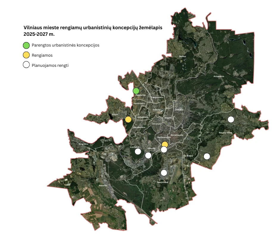 Naujas požiūris į miesto planavimą – Vilnius imasi urbanistinių koncepcijų kūrimo 4 Urbanistiniu koncepciju zemelapis
