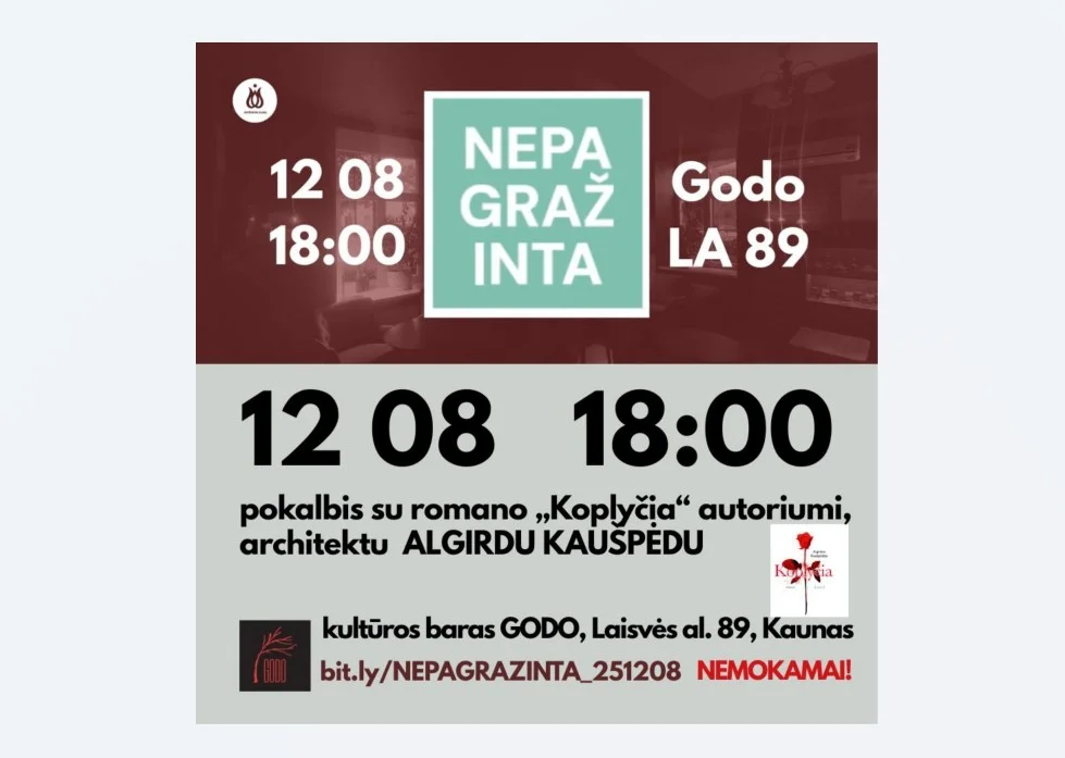 Pirmadienį „Gražinkime Kauną” diskusijų cikle „Nepagražinta” svečiuosis Algirdas Kaušpėdas 8 Pokalbis su architektu