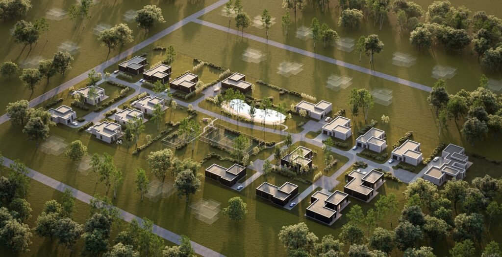 Vilniaus rajono plėtra tęsiasi: Bukiškyje kyla išraiškingas „premium“ klasės kvartalas 4 3 ROOTHAUS NUMO vizualizacija