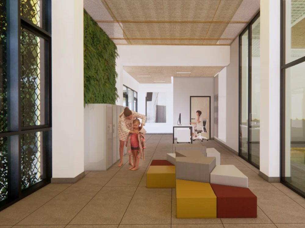 Vilniuje pradėtas statyti dar vienas modernus darželis 3 Baseino recepcija UAB Atamis vizualizacija