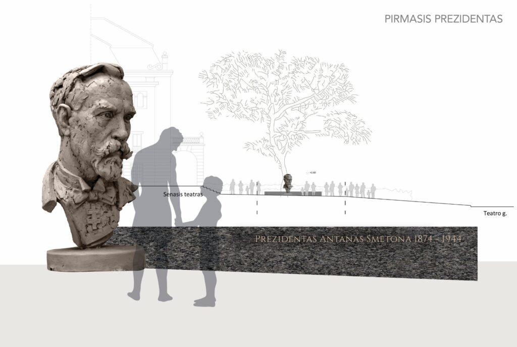 Išrinktas Prezidento Antano Smetonos paminklo konkurso laimėtojas 2 Projektas PIRMASIS PREZIDENTAS Mindaugas Juncys