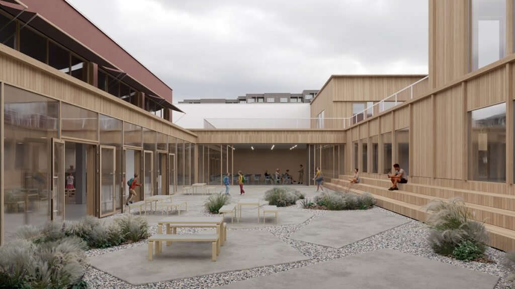 Nuo Perkūnkiemio iki Pavilnio: kokios Vilniuje kils naujos mokyklos? 7 Seskines pradine mokykla „S A Atelier vizualizacija