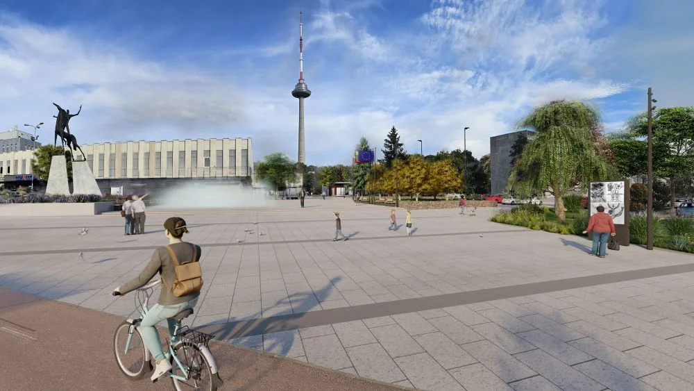 Gautas statybų leidimas atnaujinti ikonišką aikštę Lazdynuose 3 Aikste Lazdynuose Ryto Vilniaus vystymo kompanijos vizualizacija