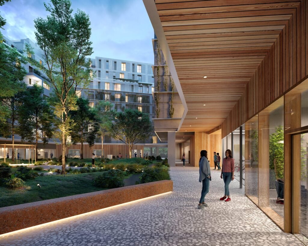 Vilkpėdė ir Grįžratis: „Scandurra Studio“ architekto požiūris į Vilniaus industrinių teritorijų atnaujinimą 6 Aura living rajonas. Scandurro studio vizualizacijos.