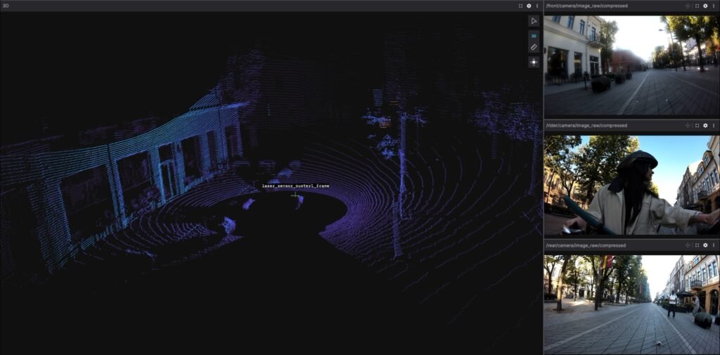 KTU mokslininkų ir „Matomai AI“ išradimas: leidžia stebėti miestų raidą ir aptikti nelegalias statybas 2 Laisvės alėjos Kaune skenavimas ir modeliavimas