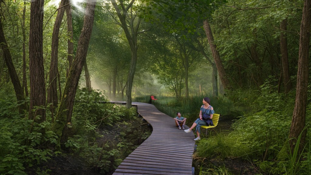 Naujas parkas Vilniuje prie Salininkų tvenkinių – gautas statybos leidimas 3 Salininkų parko vizualizacija