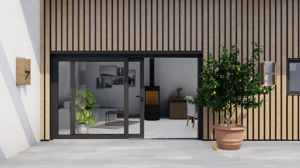 GEALAN langų sistemos: technologijos ambicingiausioms architektūrinėms idėjoms 3 GEALAN HST sistema - stumdomos dorys