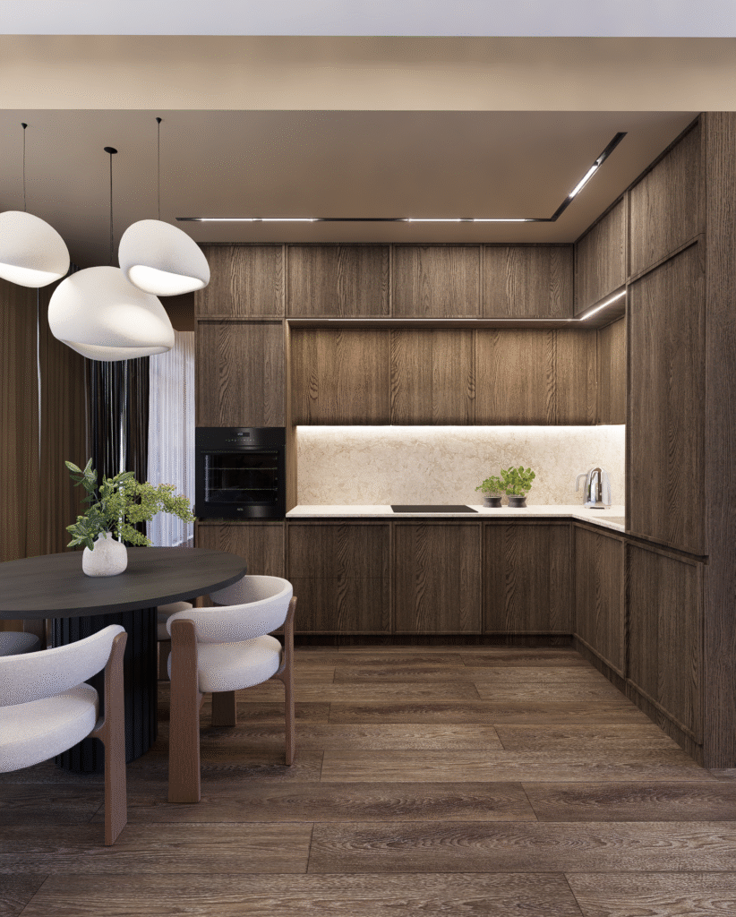 Mdernios virtuvės filosofija: daugiau nei maisto gaminimo vieta 8 Koridorius svetaine ir virtuve 9.7