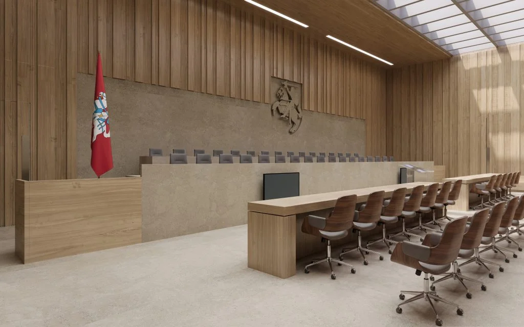 8 architektų idėjos Lietuvos Aukščiausiojo Teismo pastato modernizacijai 12 LTA modernizacija fundamentum interjeras 1