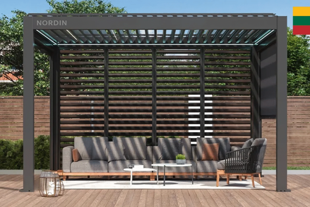 Populiariausi pergolų tipai: kas tinka Lietuvos klimato sąlygomis? 4 Nordin.lt projektas – pergola