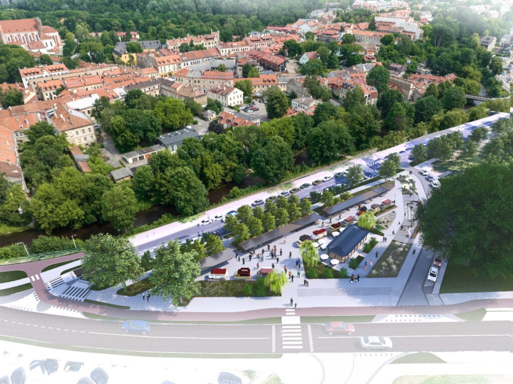 Atnaujinama Vilniaus Senamiesčio erdvė: Tymo aikštės projektiniai pasiūlymai 2 Tymo aikštės atnaujinimo vizualizacija