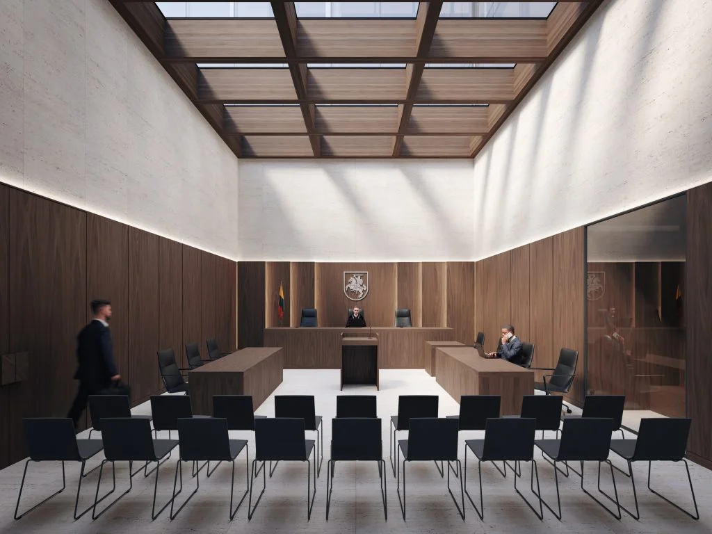 8 architektų idėjos Lietuvos Aukščiausiojo Teismo pastato modernizacijai 27 objektyvas LTA modernizacija interjeras