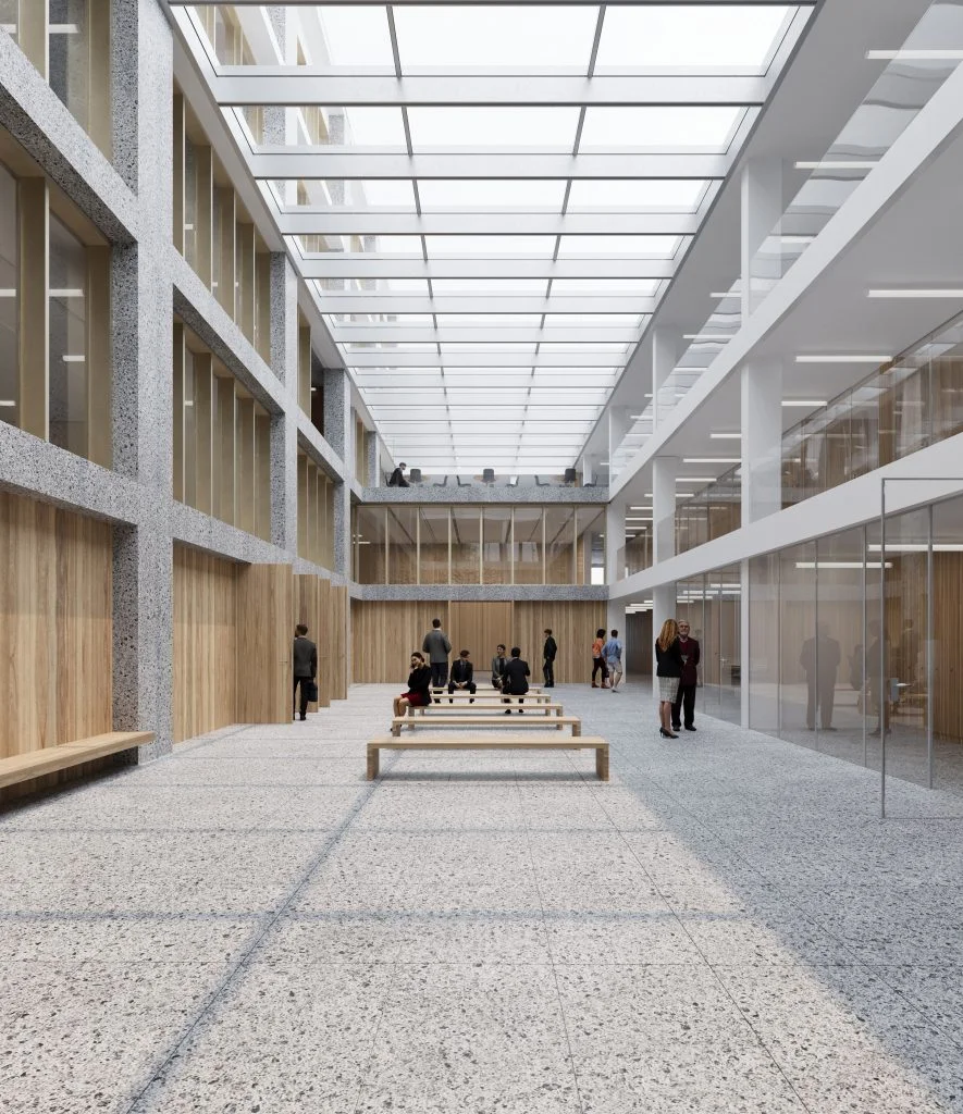 8 architektų idėjos Lietuvos Aukščiausiojo Teismo pastato modernizacijai 31 veritas LTA modernizacija interjeras