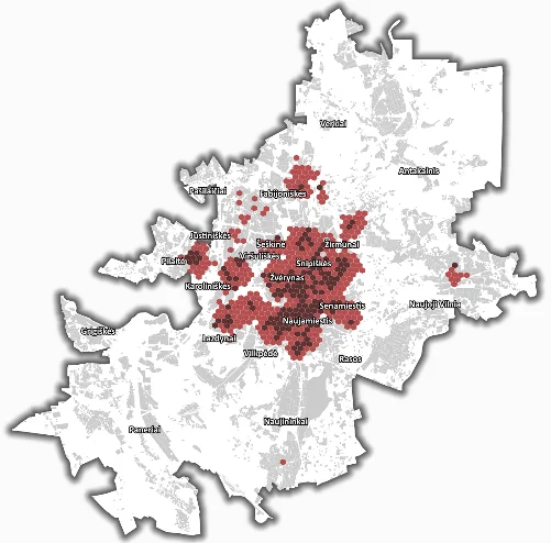 Metamiestas: išmaniojo miesto valdymas ir duomenų architektūra 12 Vilniaus miesto ekonominės veiklos zonos: svarbiausia ekonominė veikla koncentruota centrinėje miesto dalyje