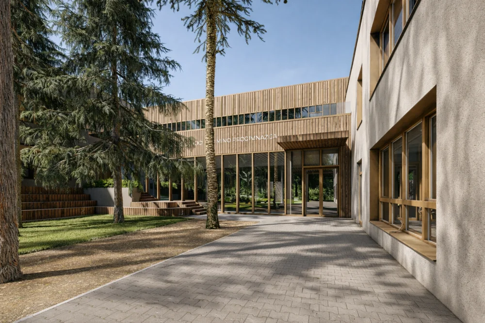 Vilniuje ieškomi rangovai 3 mokykloms rekonstruoti: ugdymo įstaigų plotai didės dvigubai 4 Kunigaikščio Gedimino progimnazijos pradinio ugdymo filialas. „MB 501 architects“ vizualizacija