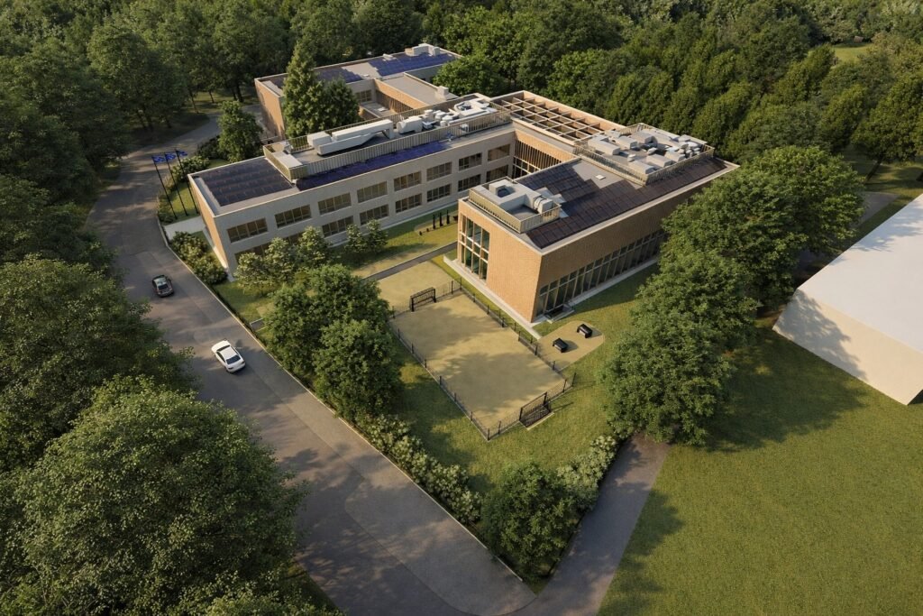 Vilniuje ieškomi rangovai 3 mokykloms rekonstruoti: ugdymo įstaigų plotai didės dvigubai 3 Kunigaikščio Gedimino progimnazijos pradinio ugdymo filialas. „MB 501 architects“ vizualizacija