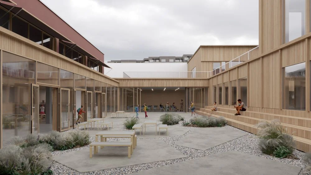 Vilniuje ieškomi rangovai 3 mokykloms rekonstruoti: ugdymo įstaigų plotai didės dvigubai 4 Šeškinės pradinė mokykla. UAB „Baltic Engineers“ vizualizacija