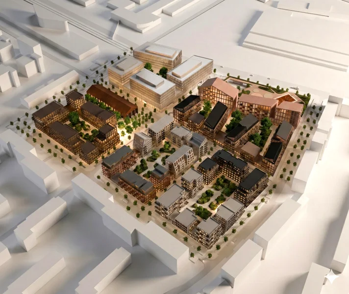 Banginio konversija Vilniuje: Šiaurės miestelyje planuojamas mišrios paskirties žalias kvartalas 3 Banginio konversija - naujos teritorijos urbanistinė vizualizacija