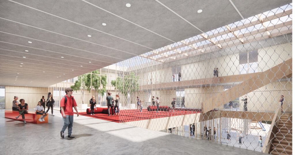 Perkūno progimnazija Perkūnkiemyje – pradėtos statybos, atidarymas 2027 m. rugsėjį 5 perkunkiemio progimnazija office de architectura mokykla 4