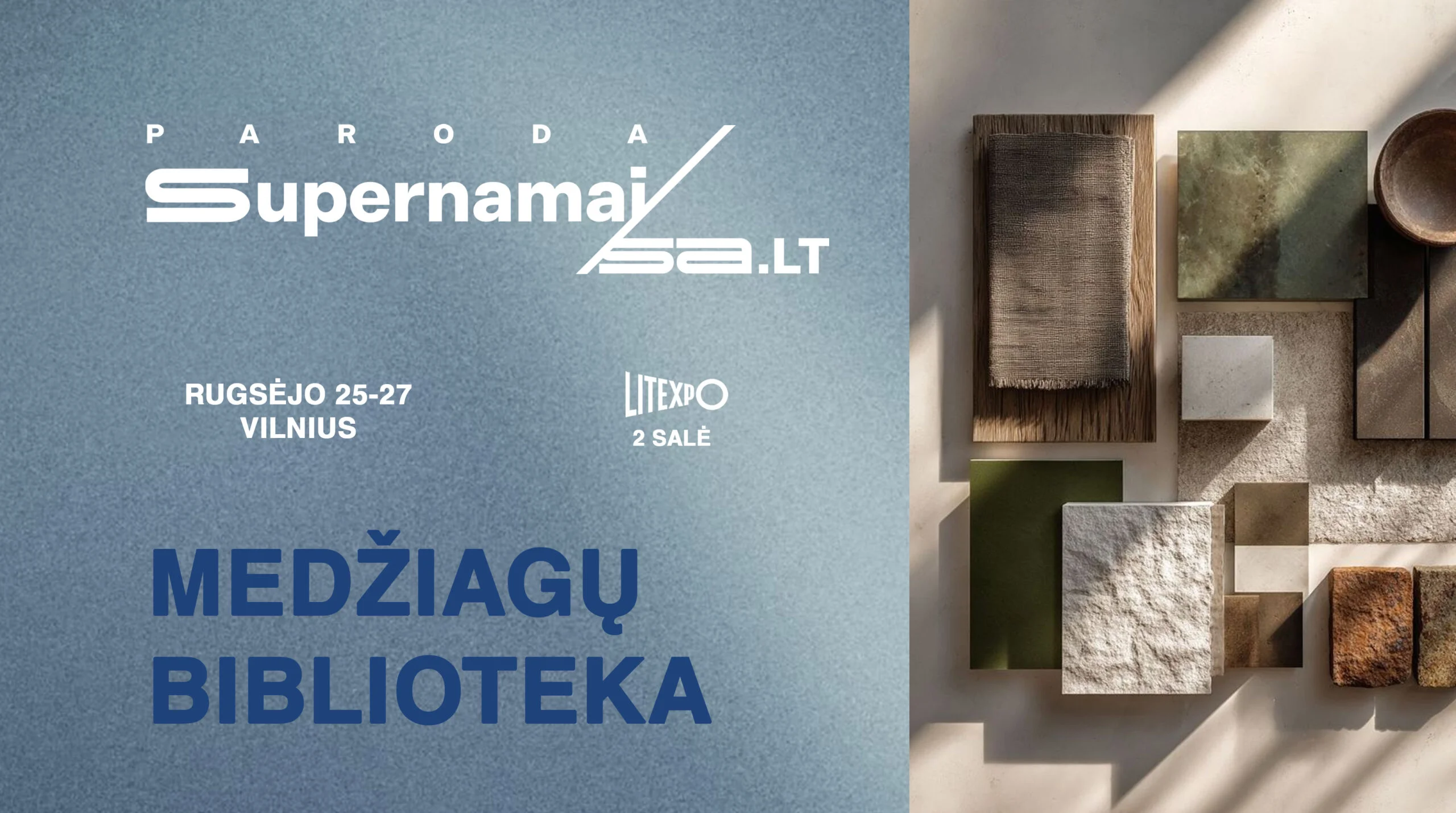 Eksperimentinė erdvė naujakuriams ir dizaineriams: parodoje „Supernamai/SA.LT“ 2026 debiutuoja unikali „Medžiagų biblioteka“ 3 Medziagu biblioteka scaled