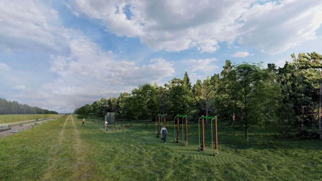 Karoliniškėse 2027 m. bus įrengta edukacinė viešoji erdvė – saugaus eismo aikštelė vaikams 4 Viesosios erdves Karoliniskese vizualizacija 2. Vilniaus vystymo kompanijos vizualizacija