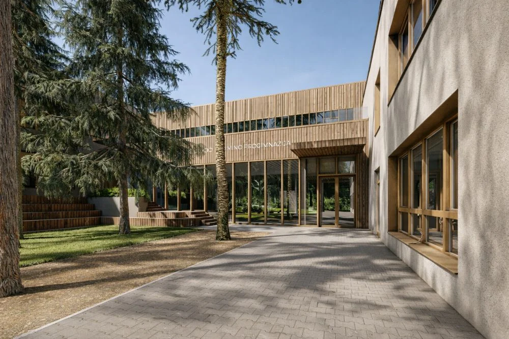 Vilniaus mokyklų rekonstrukcija: atrinkti rangovai trims ugdymo įstaigoms 4 Kunigaikscio Gedimino progimnazijos Miglos g. padalinys UAB 501 architects vizualizacija