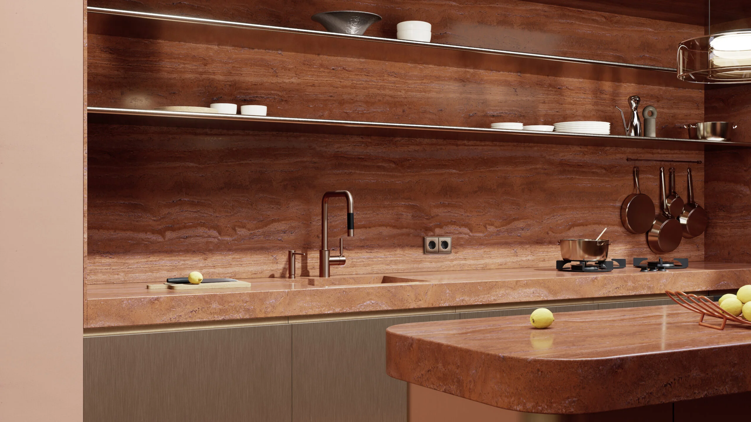 Holizmas persikelia ir į interjero dizainą: JUNG ir DORNBRACHT siūlo harmoningą interjero sprendimą 39 DORNBRACHTxJUNG BRG META SQUARE Kitchen 03 scaled