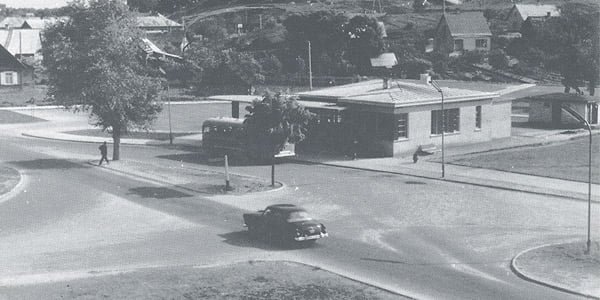 Trakų autobusų stotis. Apie 1960 m.