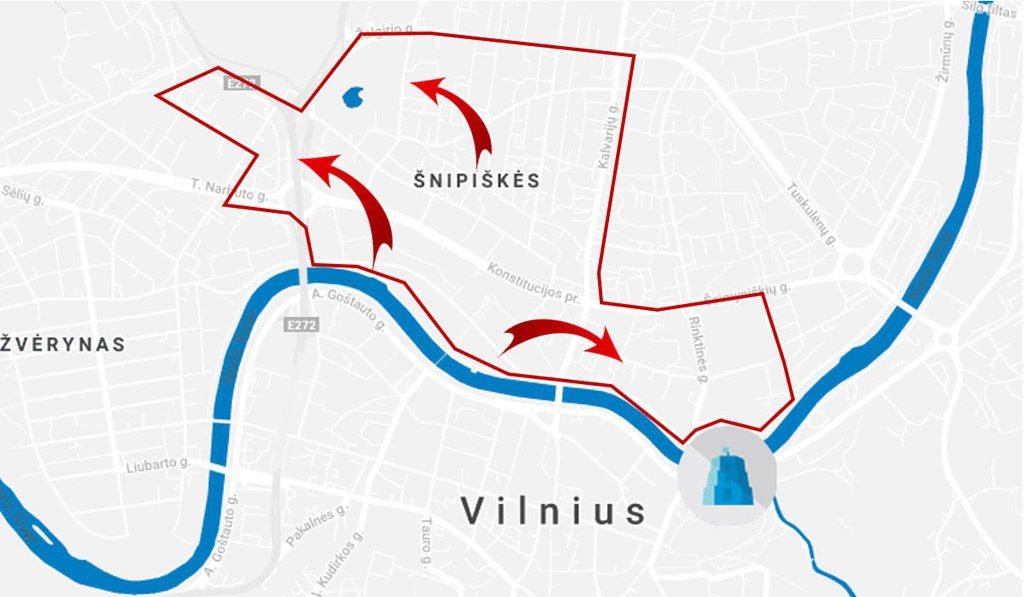 Vilniaus naujasis centras ir jo geografinė plėtra.